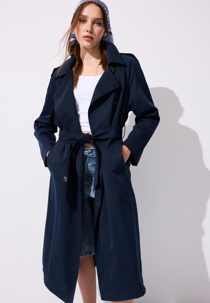 Lange, soepel vallende trenchcoat Lange, soepel vallende trenchcoat