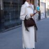 Lange trenchcoat met enkele rij knopen