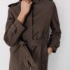 Lange trenchcoat met enkele rij knopen