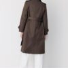 Lange trenchcoat met enkele rij knopen