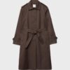 Lange trenchcoat met enkele rij knopen