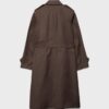 Lange trenchcoat met enkele rij knopen