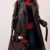 Lange trenchcoat van imitatieleer Lange trenchcoat van imitatieleer