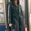 Lange trenchcoat van imitatieleer