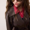 Lange trenchcoat van imitatieleer Lange trenchcoat van imitatieleer