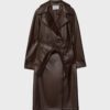 Lange trenchcoat van imitatieleer Lange trenchcoat van imitatieleer