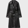Lange trenchcoat van imitatieleer