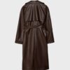 Lange trenchcoat van imitatieleer Lange trenchcoat van imitatieleer