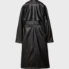 Lange trenchcoat van imitatieleer