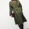 Lange trenchcoat van imitatiesuède