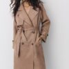 Lange trenchcoat van imitatiesuède