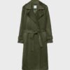 Lange trenchcoat van imitatiesuède