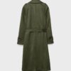 Lange trenchcoat van imitatiesuède
