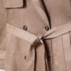Lange trenchcoat van imitatiesuède