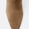 Leer slouchy hoge laarzen met naaldhak