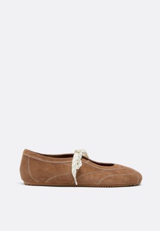 Leer sneakers met strik