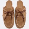 Leerloafers zonder achterkant met bedeltjes