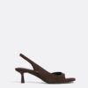 Leren sandalen met hoge hak