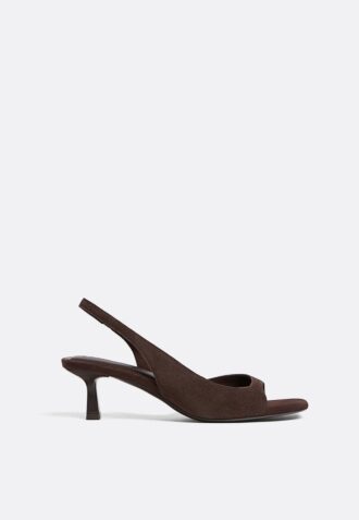 Leren sandalen met hoge hak