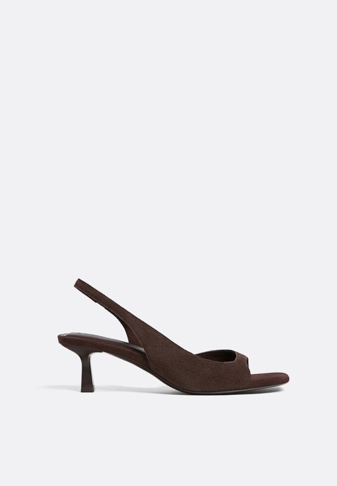 Leren sandalen met hoge hak