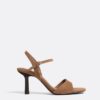 Leren sandalen met hoge hak