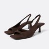 Leren sandalen met hoge hak