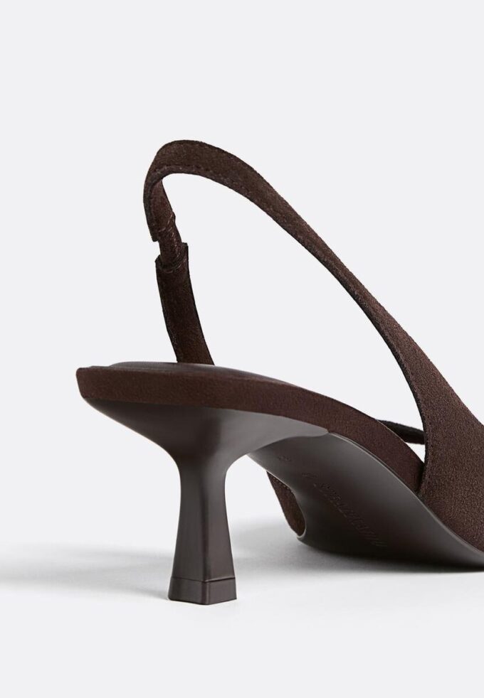 Leren sandalen met hoge hak