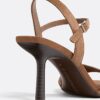 Leren sandalen met hoge hak
