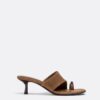 Leren sandalen met kittenhak
