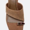 Leren sandalen met kittenhak
