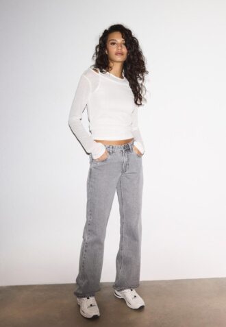 Low-rise jeans met rechte pijpen