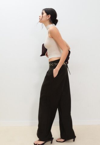 Lyocell-broek met coupenaden en ketting