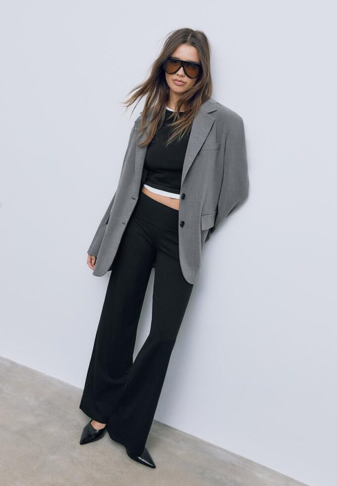 Mesh-broek met omgeslagen tailleband Mesh-broek met omgeslagen tailleband