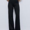 Mesh-broek met omgeslagen tailleband Mesh-broek met omgeslagen tailleband