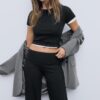 Mesh-broek met omgeslagen tailleband Mesh-broek met omgeslagen tailleband