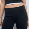 Mesh-broek met omgeslagen tailleband Mesh-broek met omgeslagen tailleband