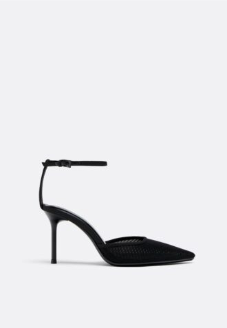Mesh-schoenen met hoge hakken