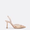 Mesh-schoenen met strass en hakken