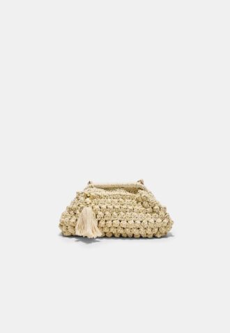 Metallic gehaakte bucket bag