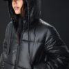 Metallic pufferjas met capuchon Metallic pufferjas met capuchon