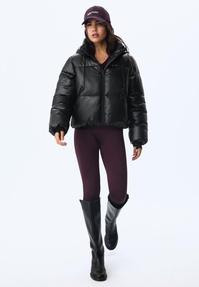Metallic pufferjas met capuchon Metallic pufferjas met capuchon