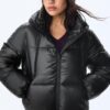 Metallic pufferjas met capuchon Metallic pufferjas met capuchon