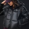 Metallic pufferjas met capuchon Metallic pufferjas met capuchon