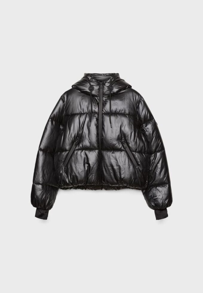 Metallic pufferjas met capuchon Metallic pufferjas met capuchon