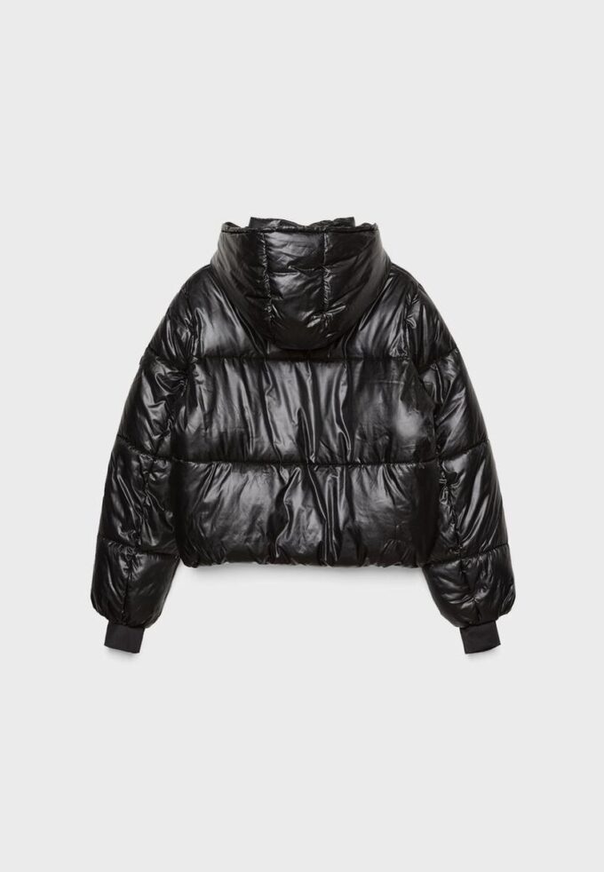 Metallic pufferjas met capuchon Metallic pufferjas met capuchon
