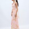 Midi-jurk van tule met prints en sjaal Midi-jurk van tule met prints en sjaal