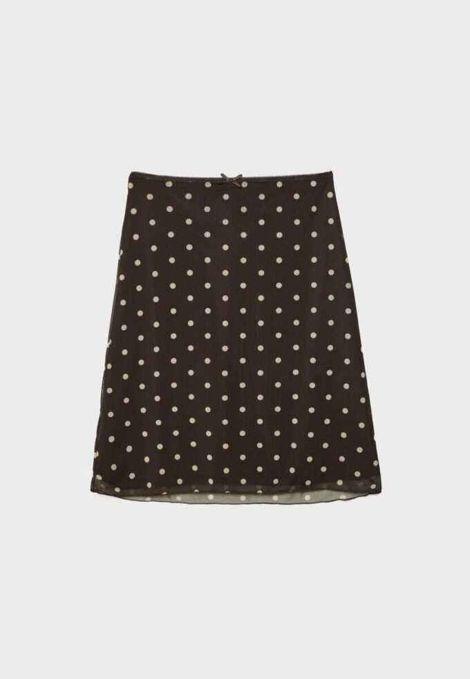 Midi-rok van tule met stippen Midi-rok van tule met stippen