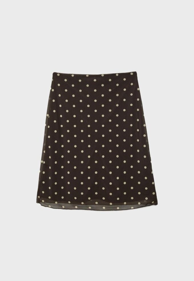 Midi-rok van tule met stippen Midi-rok van tule met stippen