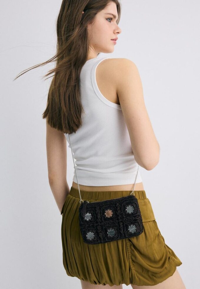 Mini Mirror gehaakte crossbodytas