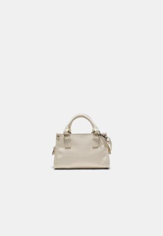 Mini-tote crossbodytas met kokosnooteffect